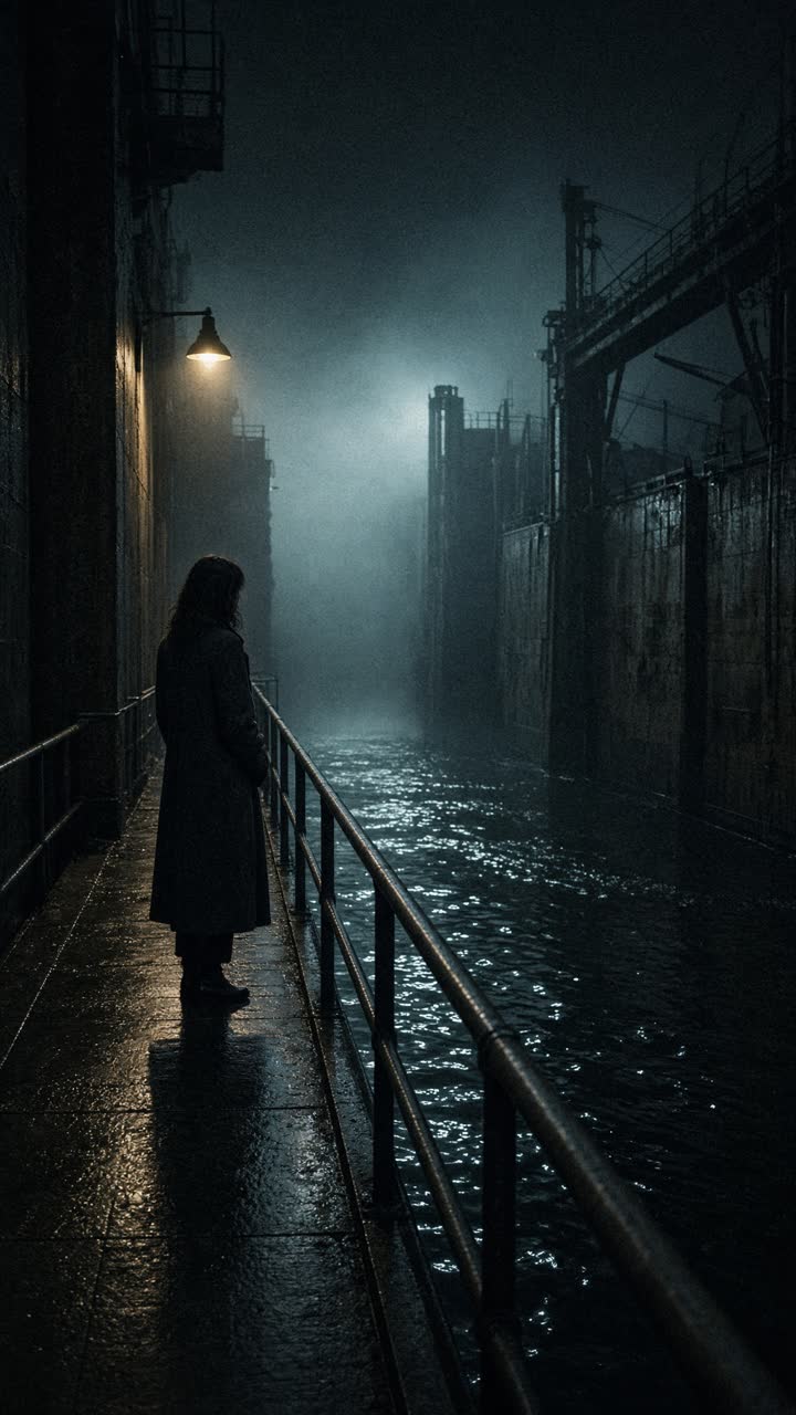 Sluis bij nacht